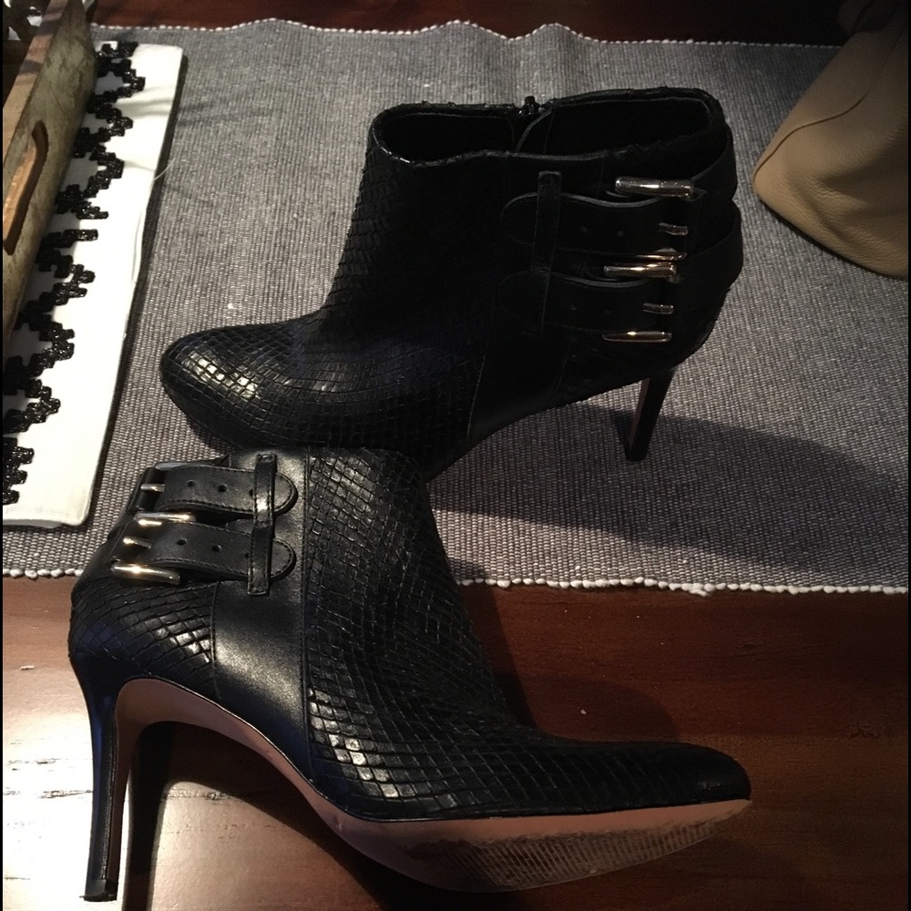 Leather and suede booties